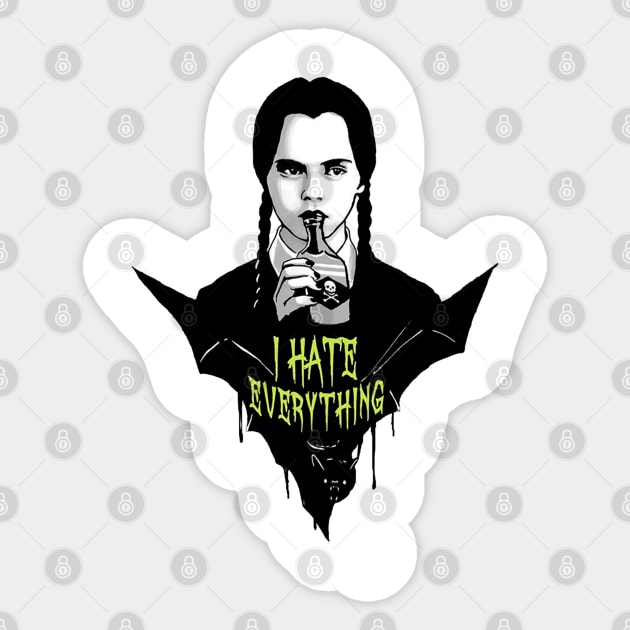 I Hate Everything Sticker by Vadila arts